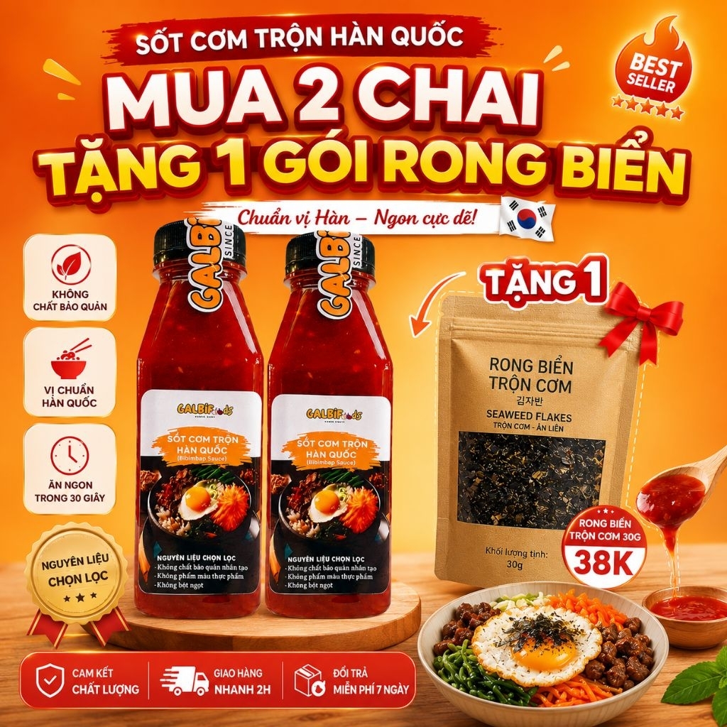 Mua 2 TẶNG 1 – Càng trộn càng ngon! Sốt cơm trộn Hàn Quốc 400g, dùng cho cơm, mì, thịt nướng – vị cay nhẹ!