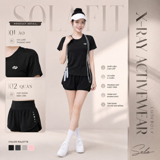 Bộ Tập Gym Nữ Cao Cấp Áo Thể Thao Tay Ngắn Quần Short Nữ Chạy Bộ Yoga Pickleball 3549