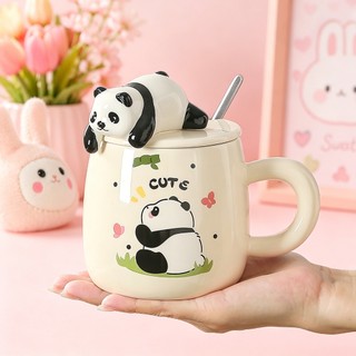 Cốc sứ quà tặng Vô tri cute 400ml quà tặng sinh nhật bạn gái, ly sứ dễ thương tặng bạn thân