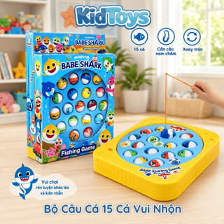 Bàn Câu Cá Xoay KidToys 15 Con - Mẫu Capybara, Baby Shark, Labubu Vui Nhộn Cho Bé