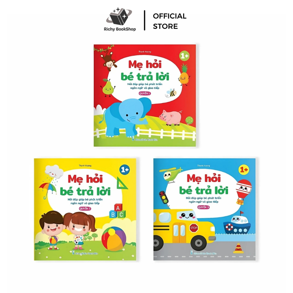 Sách - Mẹ hỏi bé trả lời, hỏi đáp giúp bé phát triển ngôn ngữ và giao tiếp (Bộ 3 cuốn)