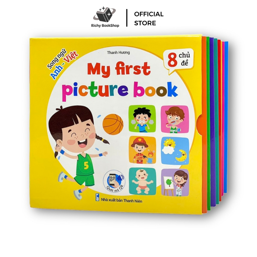 Sách - Thư viện hình ảnh đầu tiên cho bé song ngữ Anh Việt bìa cứng - My first picture book (bộ 8 cuốn có file nghe)
