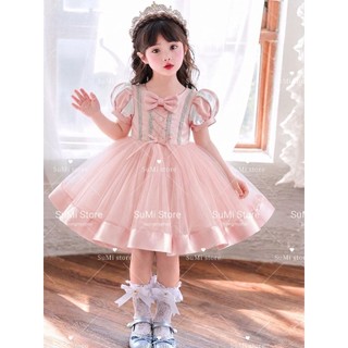 [Hàng loại 1] [Tặng cài nơ ]Đầm công chúa dự tiệc màu hồng đan dây dễ thương cho bé gái