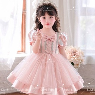 [Hàng loại 1] [Tặng cài nơ ]Đầm công chúa dự tiệc màu hồng đan dây dễ thương cho bé gái