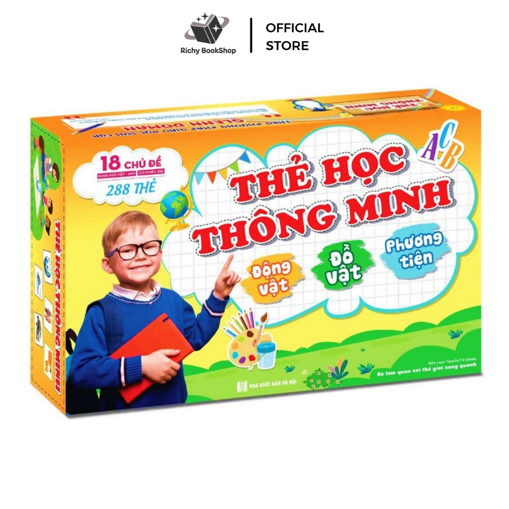 Sách - Bộ thẻ học thông minh Flashcard (18 chủ đề 288 thẻ song ngữ)