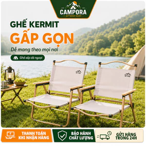 Ghế Gấp Kermit Du Lịch, Ghế Cắm Trại Siêu Bền, Dễ Gấp Gọn, Có Tựa Tay, Chịu Lực Cao