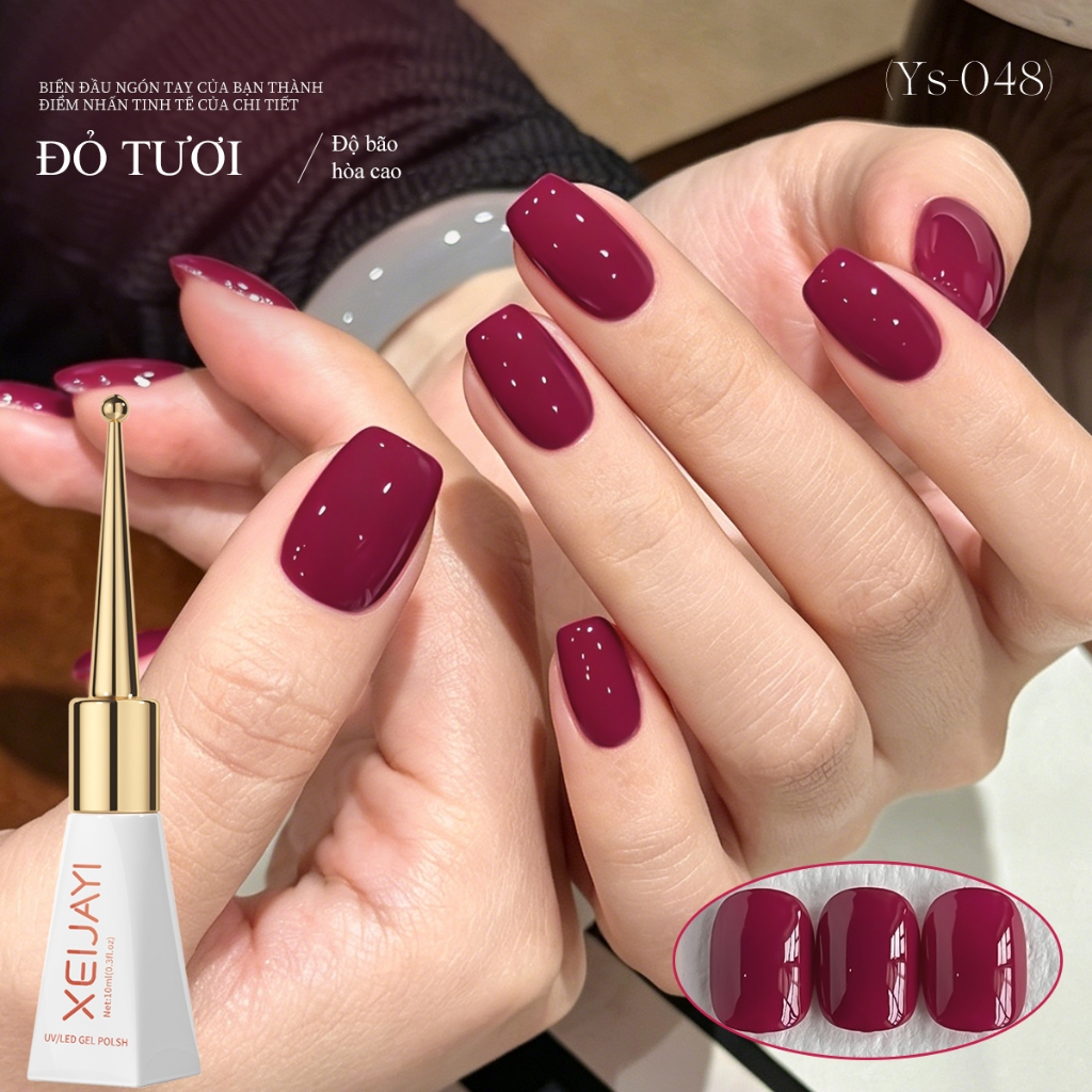 XEIJAYI 10ml - Sơn móng tay dạng gel màu tím đỏ mới, thích hợp sử dụng tại salon và cho mọi tông da.