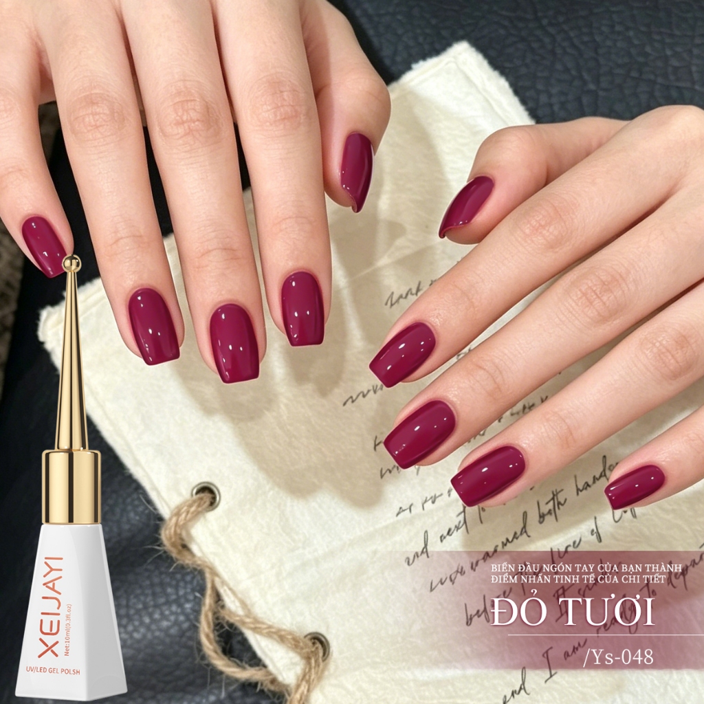 XEIJAYI 10ml - Sơn móng tay dạng gel màu tím đỏ mới, thích hợp sử dụng tại salon và cho mọi tông da.