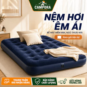 Nệm Hơi Cắm Trại Siêu Êm, Đệm Bơm Hơi Du Lịch Gấp Gọn, Dễ Bơm Xả, Bền Chắc, Nhẹ Di Động