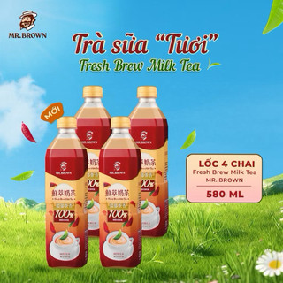 Lốc 4 chai Trà Sữa hồng trà Ceylon: Mr.Brown 580ml
