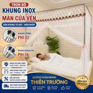 Trọn Bộ Màn mùng+khung inox 201 cao cấp thiên trường. Mẫu cửa vén hiện đại 2026 mới nhất