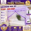 Trọn bộ màn + khung inox không khoan tường cao cấp thiên trường. Vải tuyn lạnh nhập đủ màu