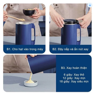 Máy Xay Hạt , Máy Xay Bột Ngũ Cốc, Máy Xay Đa Năng, Máy Xay Tỏi Ớt Tiêu Công Suất Lớn 8 Lưỡi Dao Sắc Bén