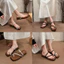 dép Nữ Xỏ Ngón Chấm Bi TN SHOES, Dép Quai Mảnh Phối Khóa Kim Loại Mũi Vuông Êm Chân Đi Chơi Đi Biển DX01