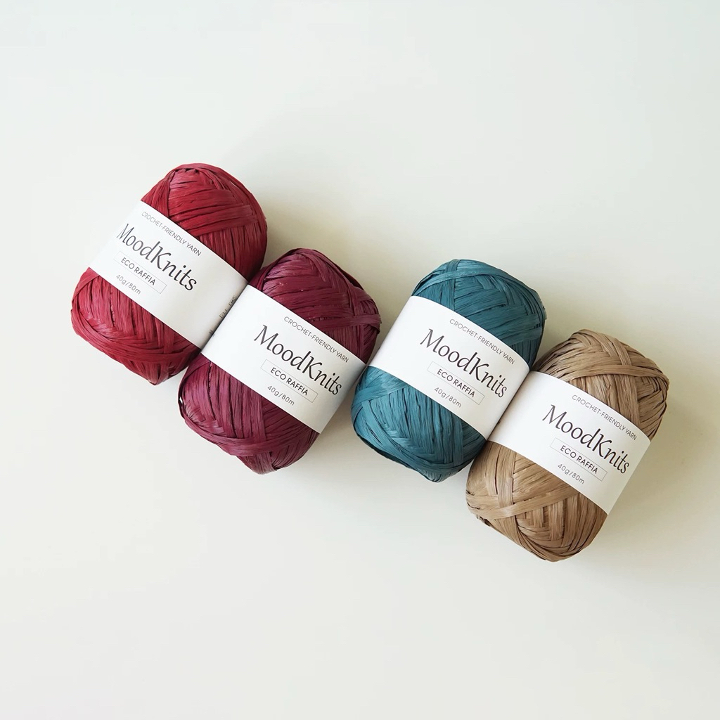 Sợi cọ tự nhiên Raffia MOODKNITS – chuyên dùng đan móc túi, mũ, phụ kiện thủ công.