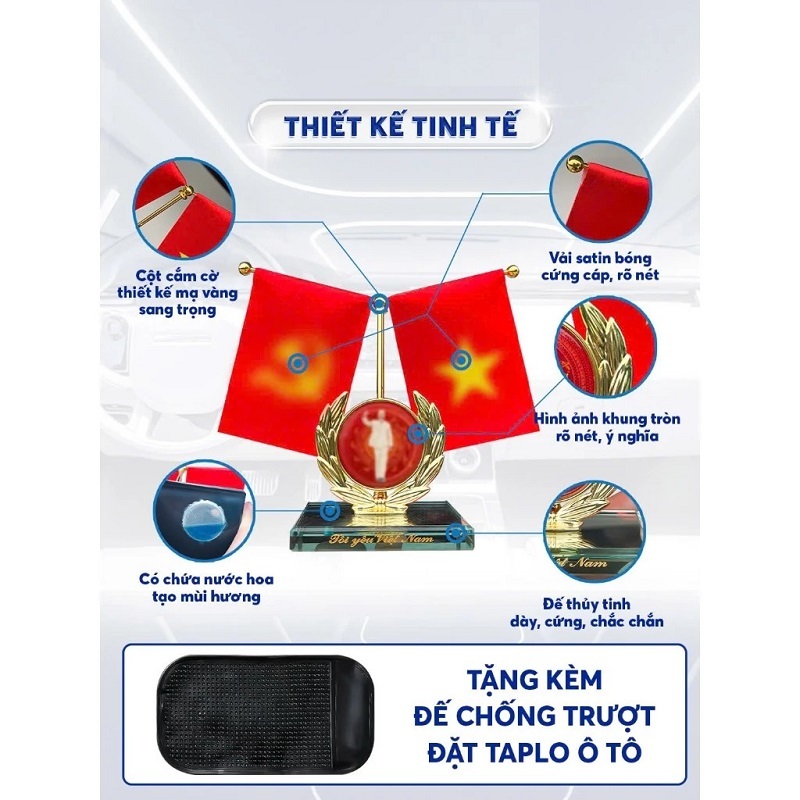 Cờ Tổ Quốc Và Cờ Đảng Trang Trí Xe Ô tô Văn Phòng Nhà Cửa cotoquoc