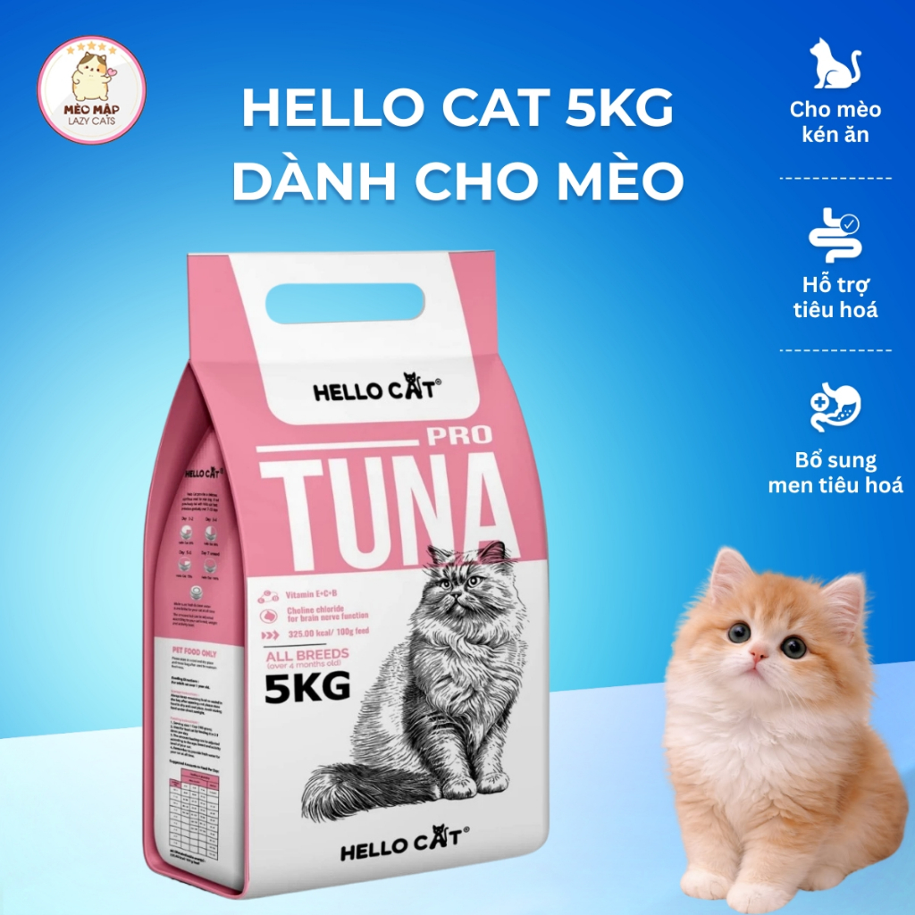 Hello Cat 5kg Thức Ăn Hạt Cho Mèo Mọi Lứa Tuổi - CÁ NGỪ TUNA