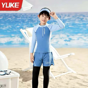 Đồ bơi bé trai chống nắng chống tia UV quần chữ V cách điệu, đồ bơi cho bé trai sz 12-50kg