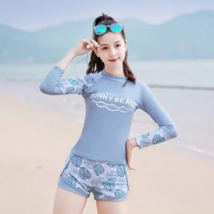 Đồ bơi mẹ bé sz 10-60kg, đồ bơi cho bé gái dài tay quần đùi, đồ bơi nữ phong cách thể thao