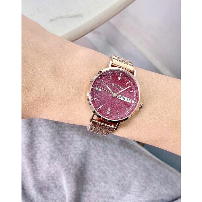 Đồng Hồ Nữ JA-1522 Julius Hàn Quốc Dây Thép (3 màu)