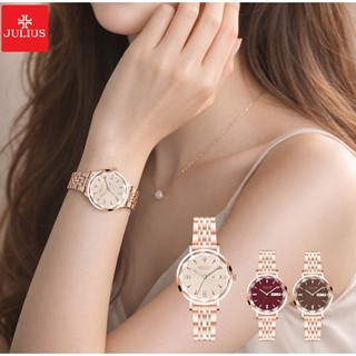 Đồng Hồ Nữ JA-1522 Julius Hàn Quốc Dây Thép (3 màu)