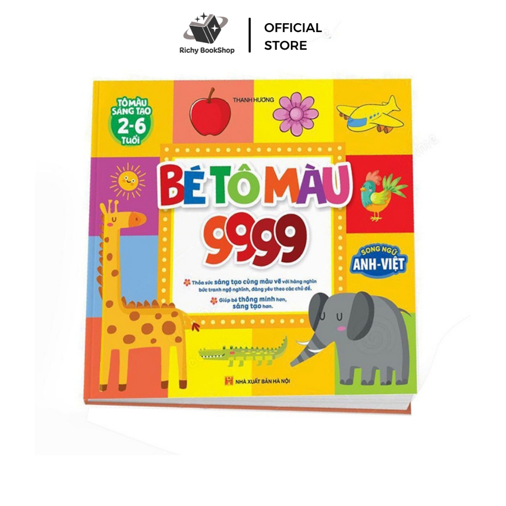 Sách - Bé tô màu 9999 song ngữ Anh Việt cho bé 2-6 tuổi