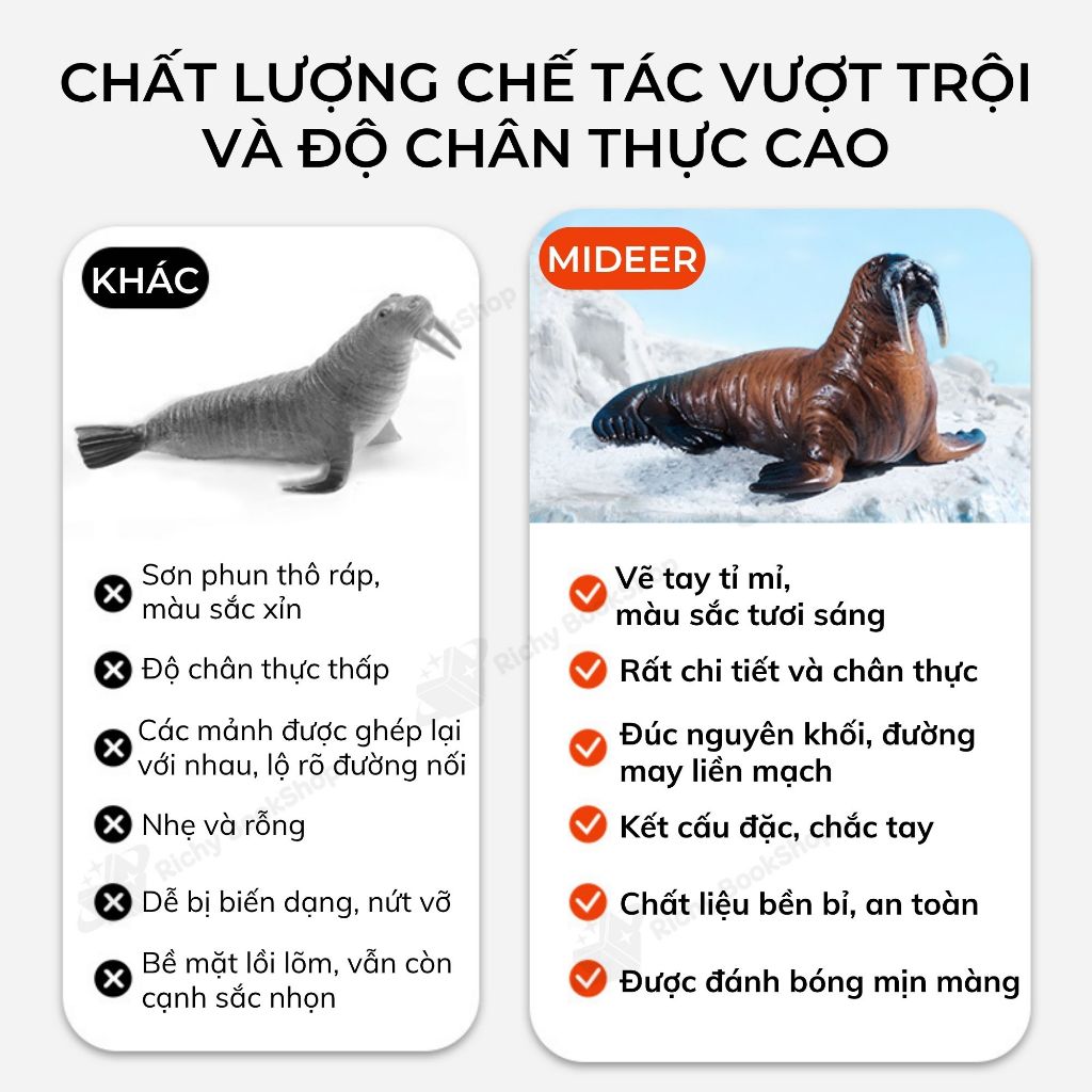 Bộ đồ chơi mô hình 3D các loài động vật cao su cao cấp Mideer Dinosaur - Animal Toys Set có hộp đựng