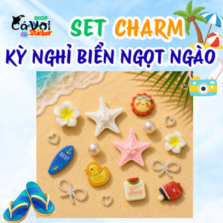 [ĐỘC QUYỀN]  Set Charm Kỳ Nghỉ Biển Ngọt Ngào – Sao Biển Hoa Sứ Vịt Vàng Kem Dưa Hấu Phong Cách Mùa Hè Nhiệt Đới 🌴☀️🐚🍉🦆