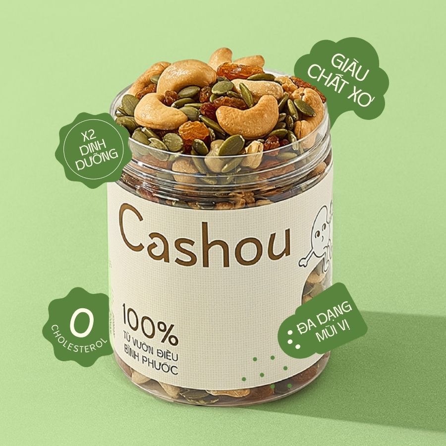 Hạt Sấy Dinh Dưỡng Mix 3 Loại Hạt Cashou  – Không Chất Bảo Quản - Ăn Vặt Healthy