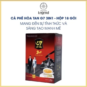 Cà Phê Hòa Tan G7 3in1 Trung Nguyên hộp 18 gói Cà Phê Sữa Hòa Tan Tiện Lợi, Đậm Vị Việt