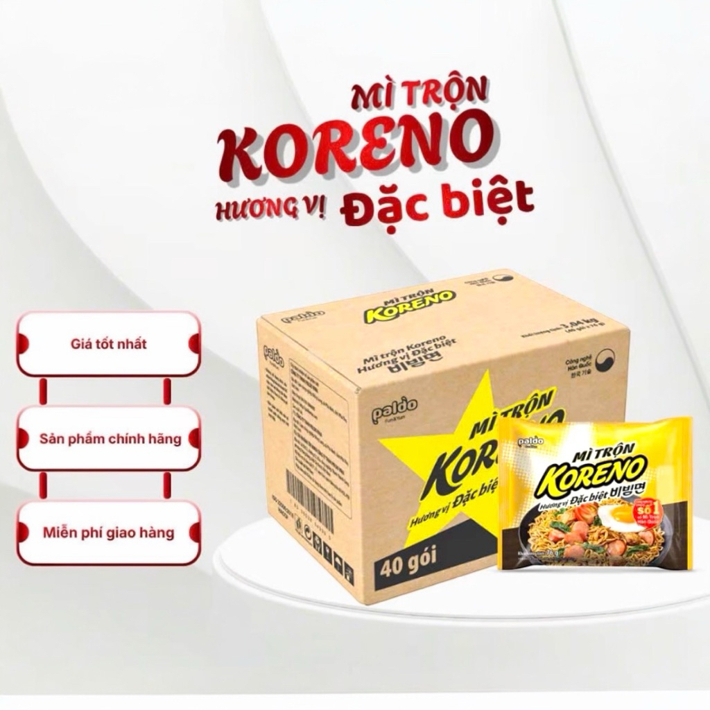 Thùng 40 Gói Mì Trộn Koreno Nhiều Vị Cay Hàn Quốc Date Mới Chính Hãng
