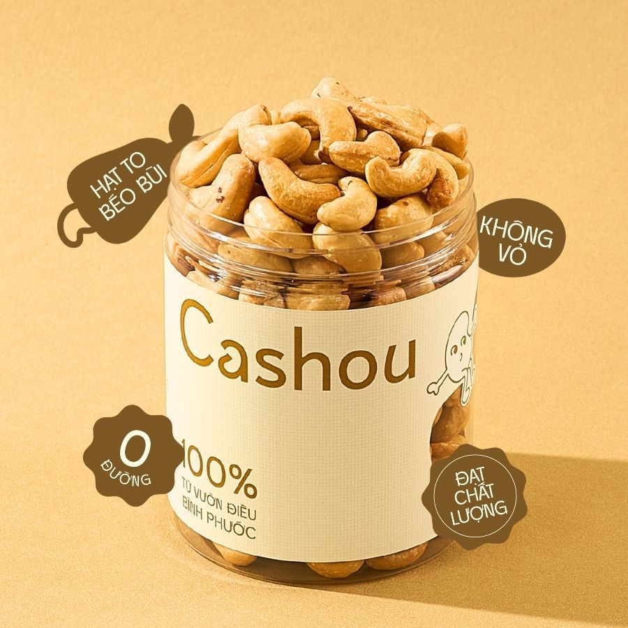 Hạt Điều Nướng Củi Không Vỏ Nguyên Hạt Cashou – Hạt Điều Bình Phước Giòn Bùi, Giàu Dinh Dưỡng