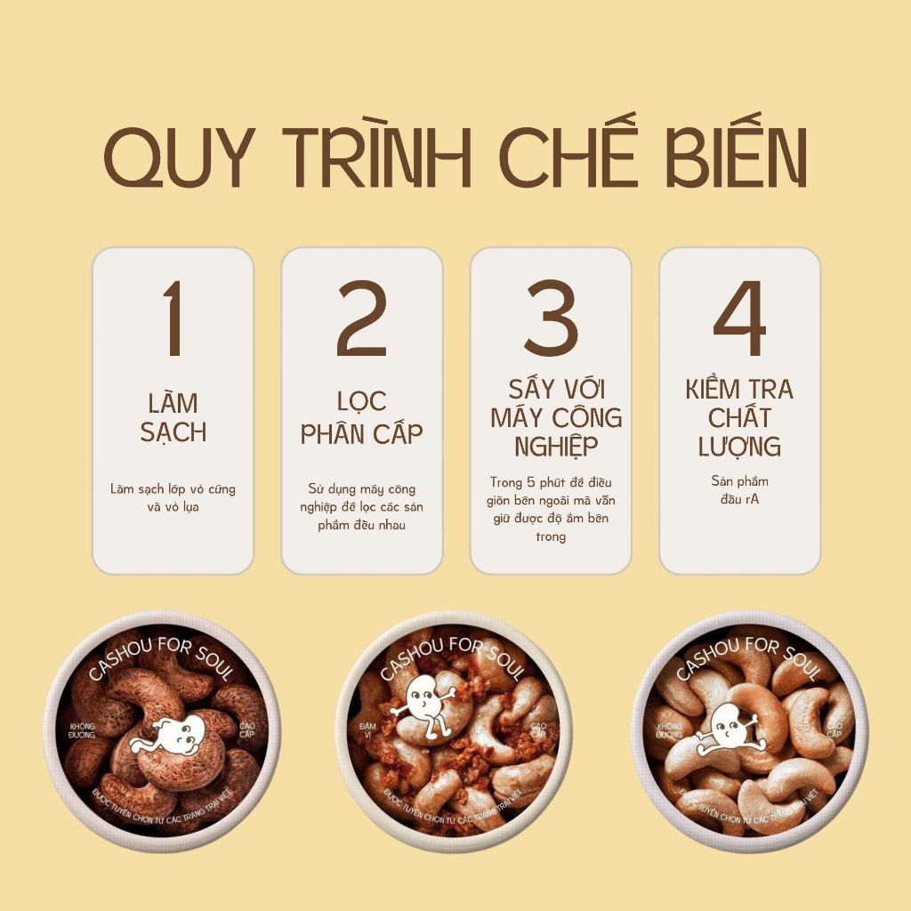 Hạt Điều Nướng Củi Không Vỏ Nguyên Hạt Cashou – Hạt Điều Bình Phước Giòn Bùi, Giàu Dinh Dưỡng
