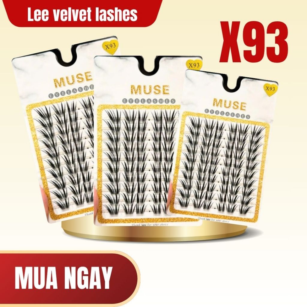 LeeVelvetLashes MI GIẢ MUSE X93-Sợi nhân tạo cao cấp, siêu mảnh nhẹ, giữ phom cong hoàn hảo