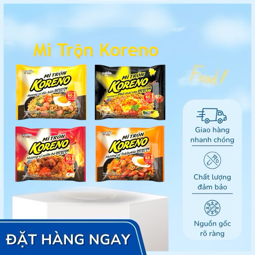 Combo Mì Trộn Koreno Nhiều Vị Cay Hàn Quốc Date Mới Chính Hãng