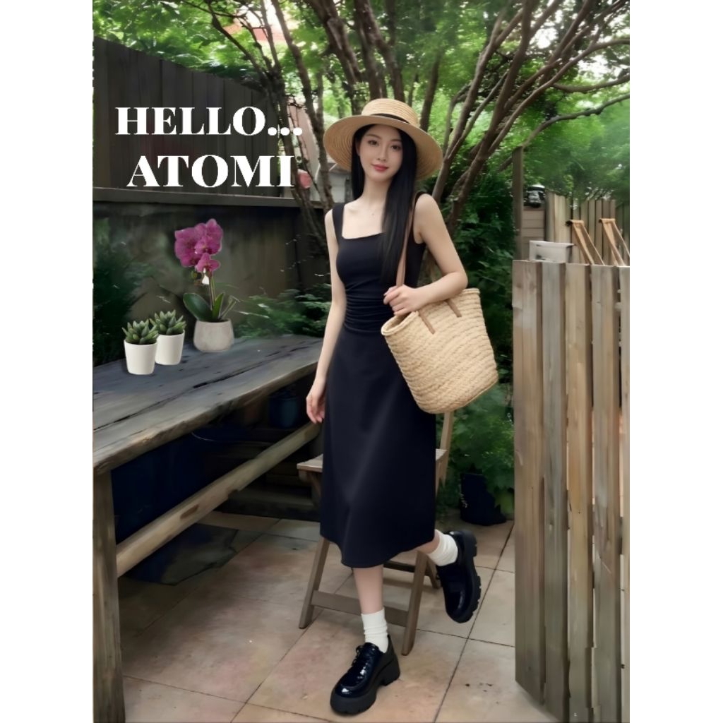 ĐẦM 2 DÂY DÁNG DÀI ĐEN V2D