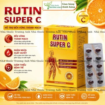 Viên uống Rutin C giúp bền vững thành mạch, hỗ trợ suy giãn tĩnh mạch, chảy máu chân răng, nhiệt miệng Hộp 30v