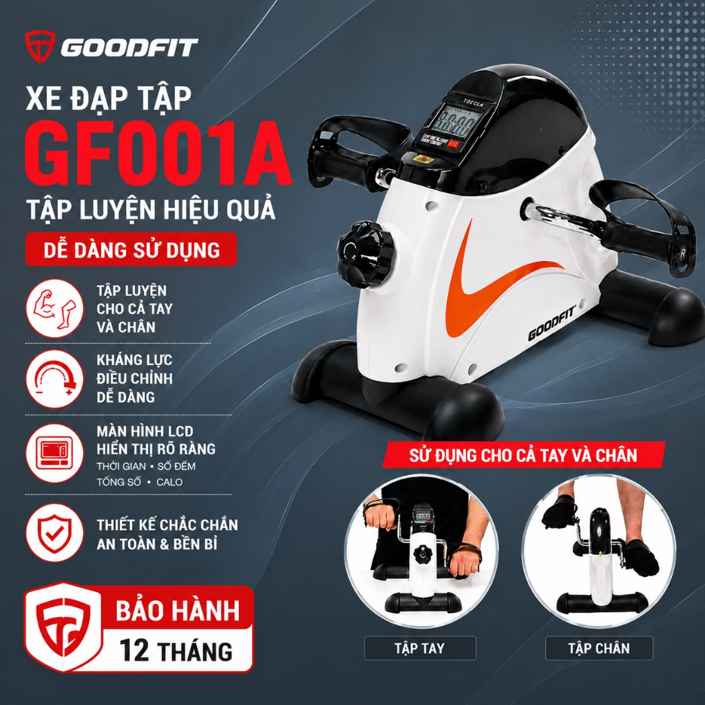Xe đạp tập phục hồi chức năng GoodFit GF001PA, GF002MB, xe đạp tập phục hồi chức năng chạy điện SFIT AUTO BIKE