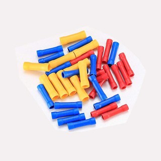 [100 cái] Đầu cos dây điện nối thẳng bọc nhựa BV 5, đầu cốt bấm dây 4mm 6mm