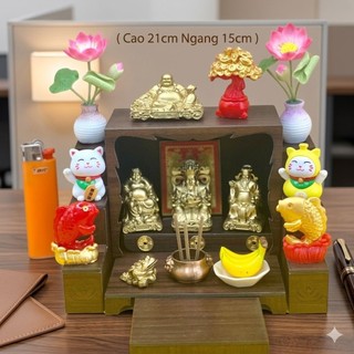 Tủ Thờ Mini Thần Tài Thổ Địa Thần Tiền Mới Trọn bộ Cao Cấp 2024