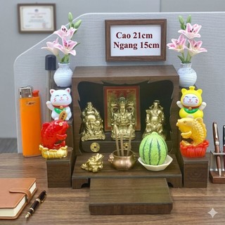 Tủ Thờ Mini Thần Tài Thổ Địa Thần Tiền Mới Trọn bộ Cao Cấp 2024