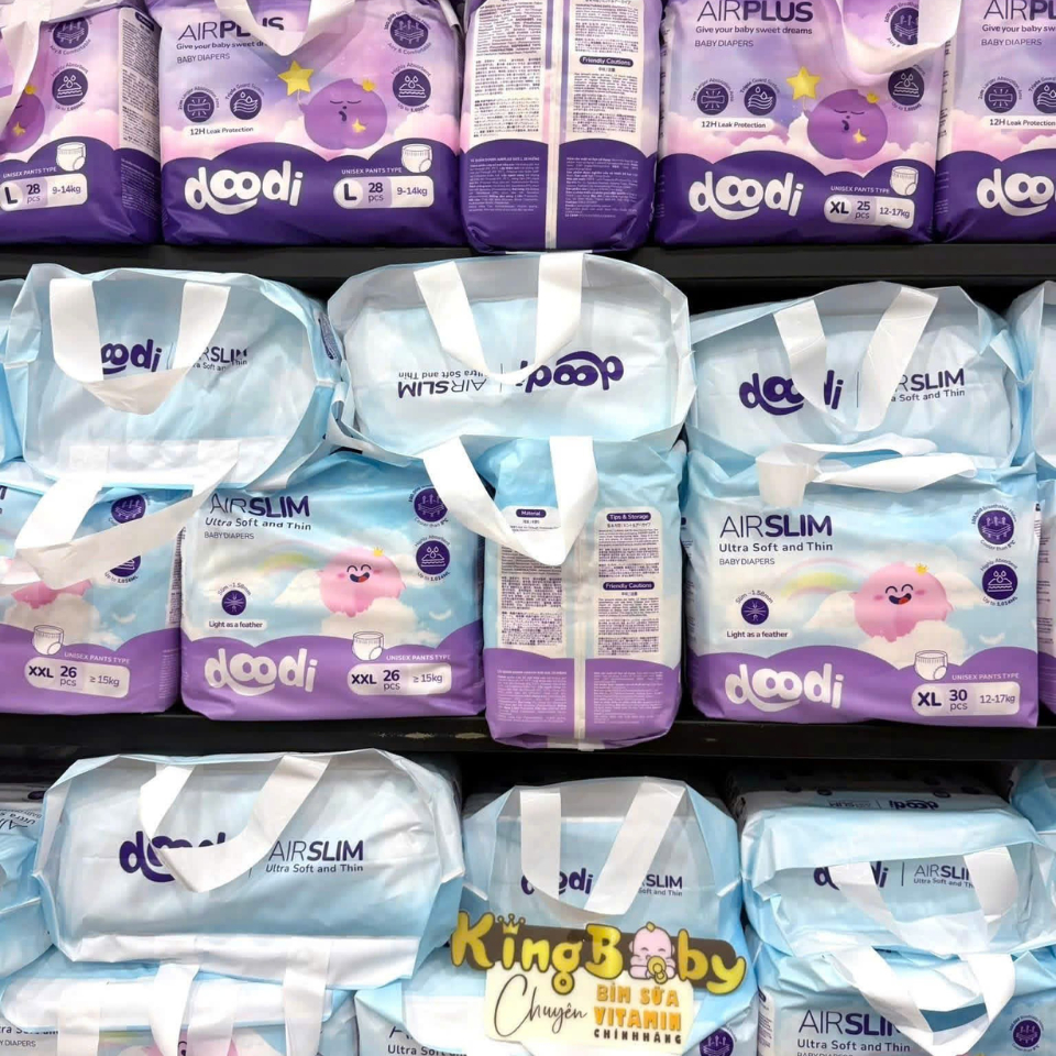 Bỉm Điều Hòa Doodi AirSlim AirPlus Chính Hãng | Tã Quần - Tã Dán Siêu Mỏng, Thoáng Khí, Thấm Hút Tốt, Mềm Mại Cho Bé