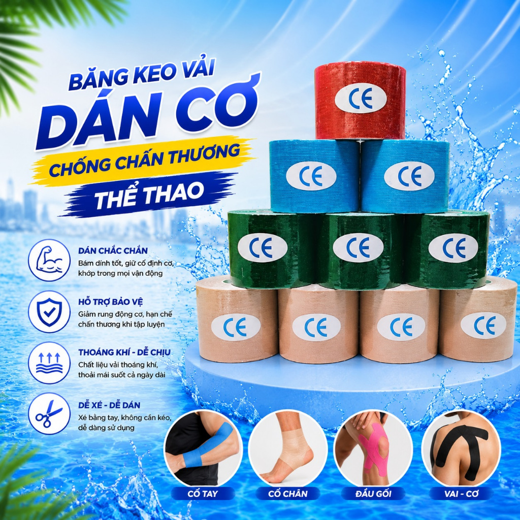 Băng Keo Vải Dán Cơ Chống Chấn Thương Thể Thao