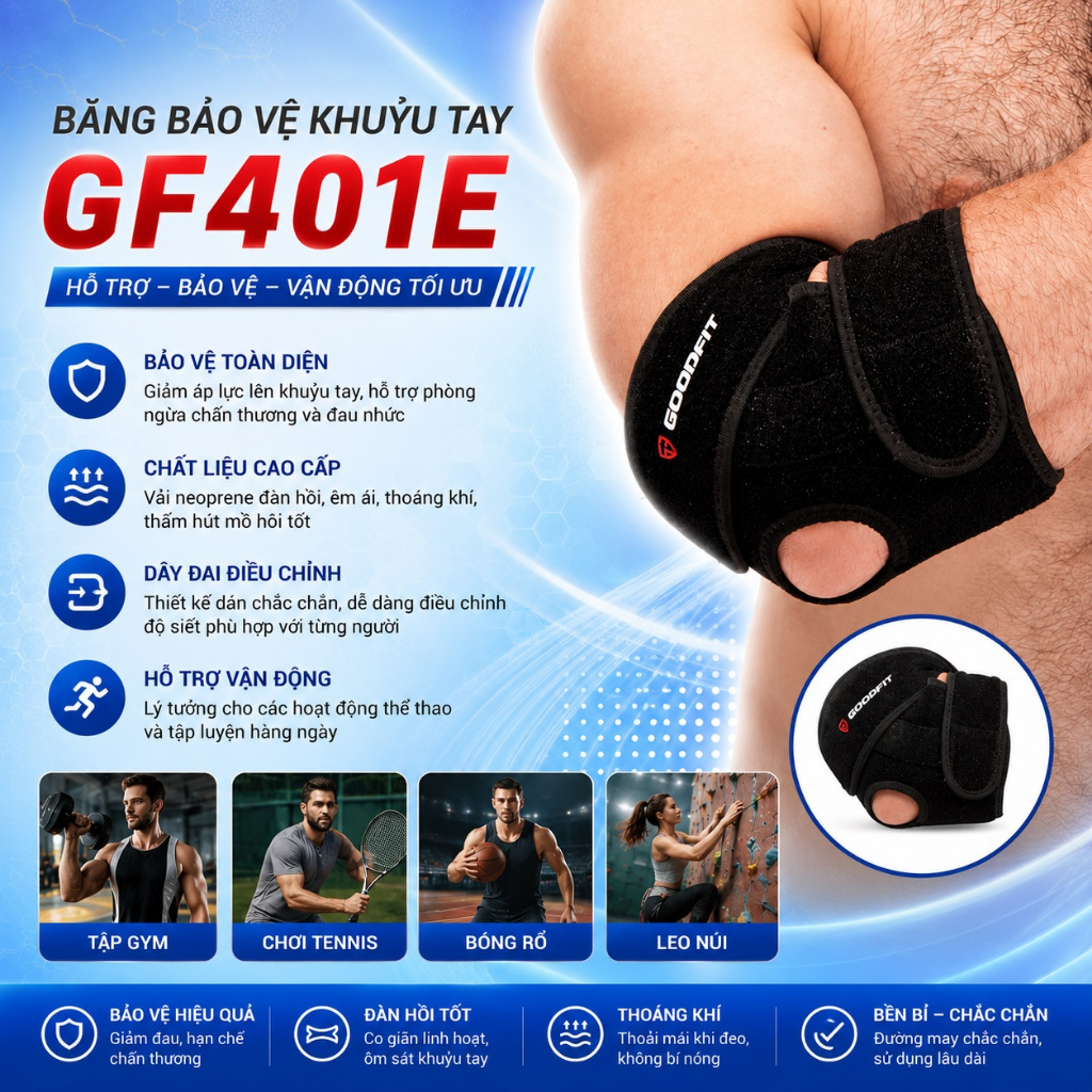 Băng bảo vệ khuỷu tay GoodFit GF401E
