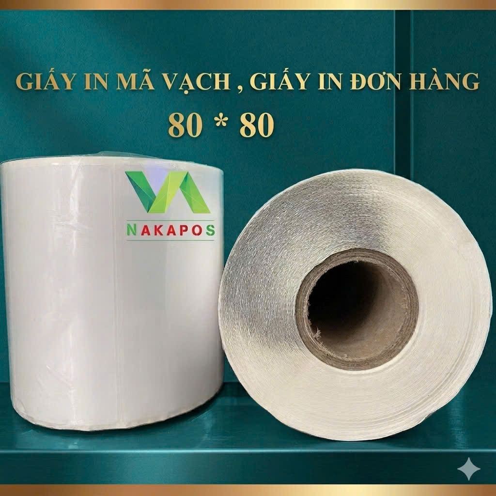 [COMBO 10 CUỘN] Giấy In Nhiệt 80x80mm Tem Vận Chuyển 8x8 cm IN ĐƠN GHN 8*8 giấy in đơn hàng 80x80 giấy nhiệt dán được