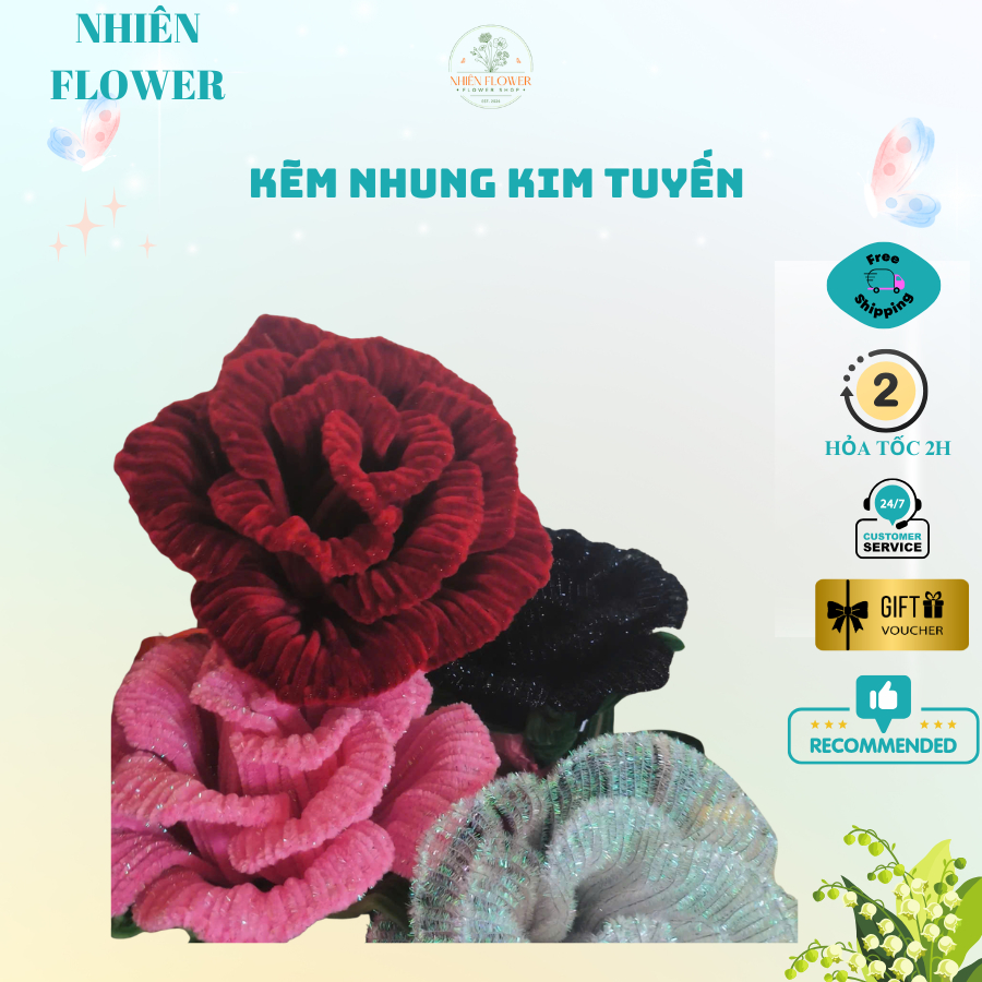 Kẽm Nhung Kim Tuyến, Kẽm Xà Cừ Nhiều Màu Sắc Dùng Làm Hoa Kẽm Nhung, Đồ Handmade, Decor