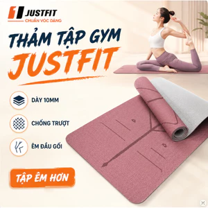 Thảm tập gym JUSTFIT dày 10mm, chống trượt tại nhà, CHỐNG CHẤN THƯƠNG ĐẦU GỐI