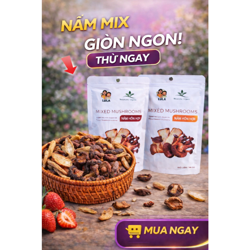 COMBO SNACK THẾ HỆ MỚI WAKAMONO ORGANIC: Khoai tây sấy giòn vị cà chua + Ngô sấy giòn + Nấm mix vị truffle