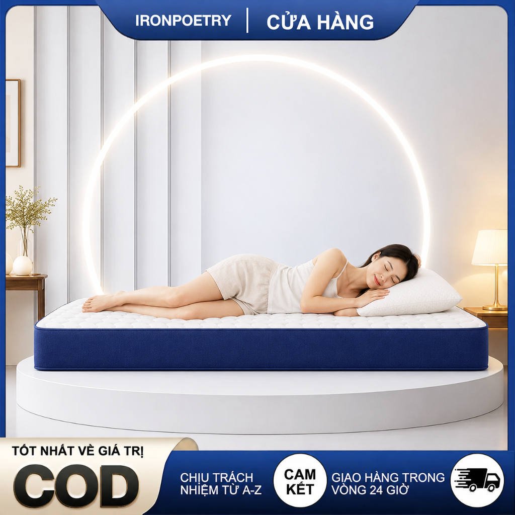 Nệm 2 Mặt Êm Vừa Chắc Vừa Nâng Đỡ Cột Sống Vải Tencel Thoáng Khí Cho Gia Đình