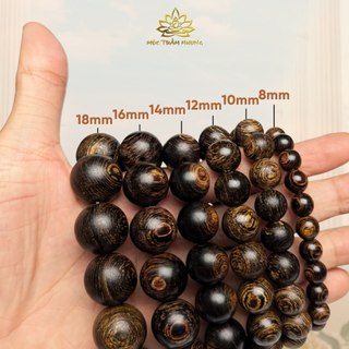 Hạt Trầm Hương Tự Nhiên Tròn Đơn Lẻ Xâu Vòng Trầm Tốc Việt/Trầm Sánh Chìm 6-18mm - Mộc Trầm Hương MTH